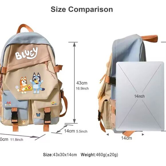Bluey Bingo Queen Design Backpack High Capacity  Waterproof  3 front pocket - Picture 2 of 15